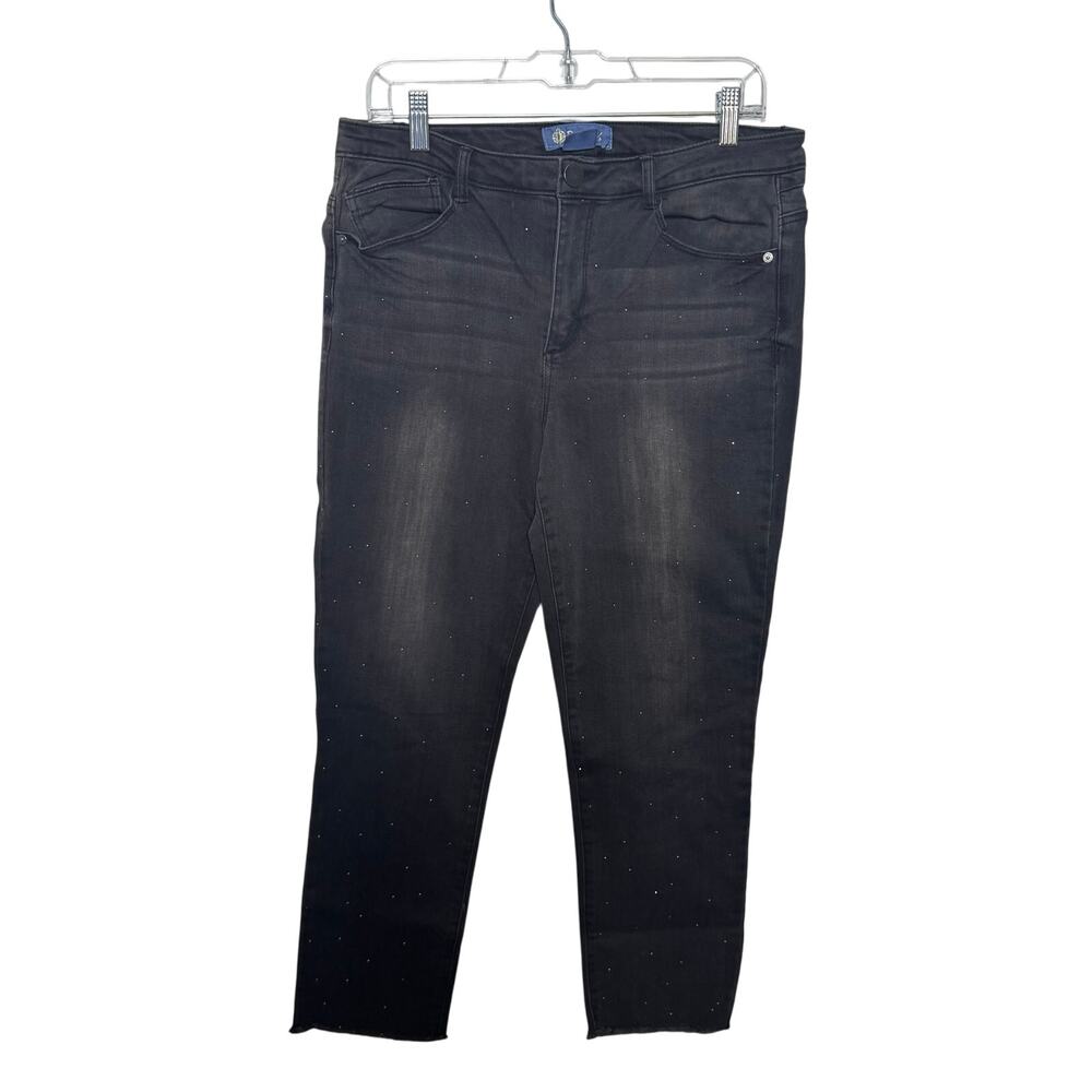 Democracy‎ High Rise Skinny Jeans Women’s Size 10 Black Stretch Denim Rhinestone